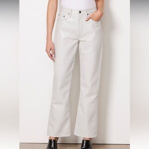 AGOLDE Recycled Leather Relaxed Boot Pant in White. NWOT